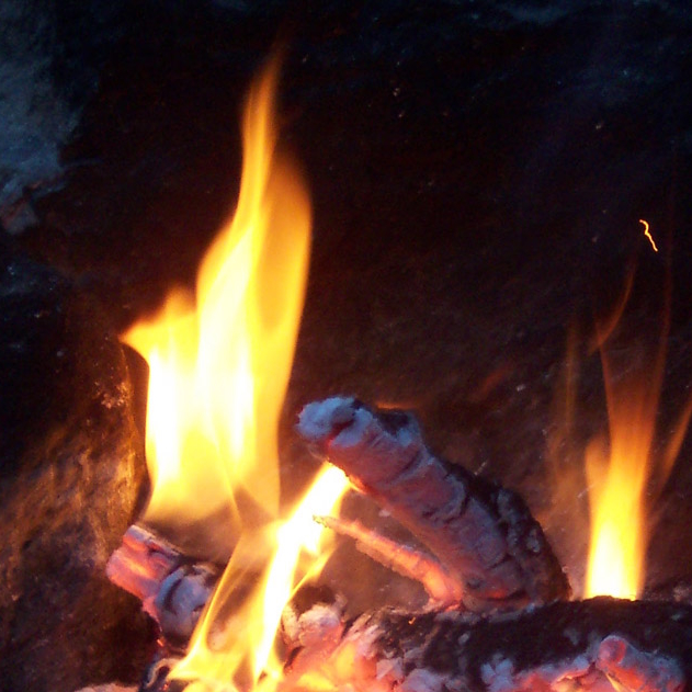 Burning wood