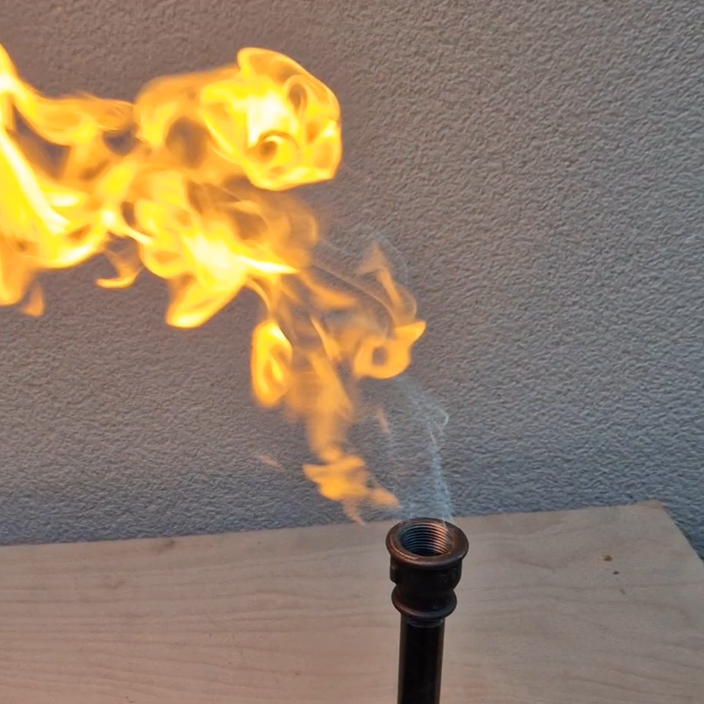 Yellow gas flame